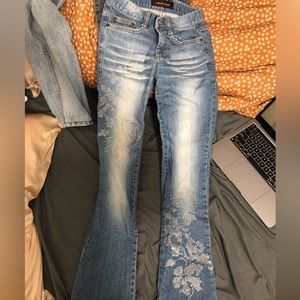 Y2k Low rise flare embellished jeans